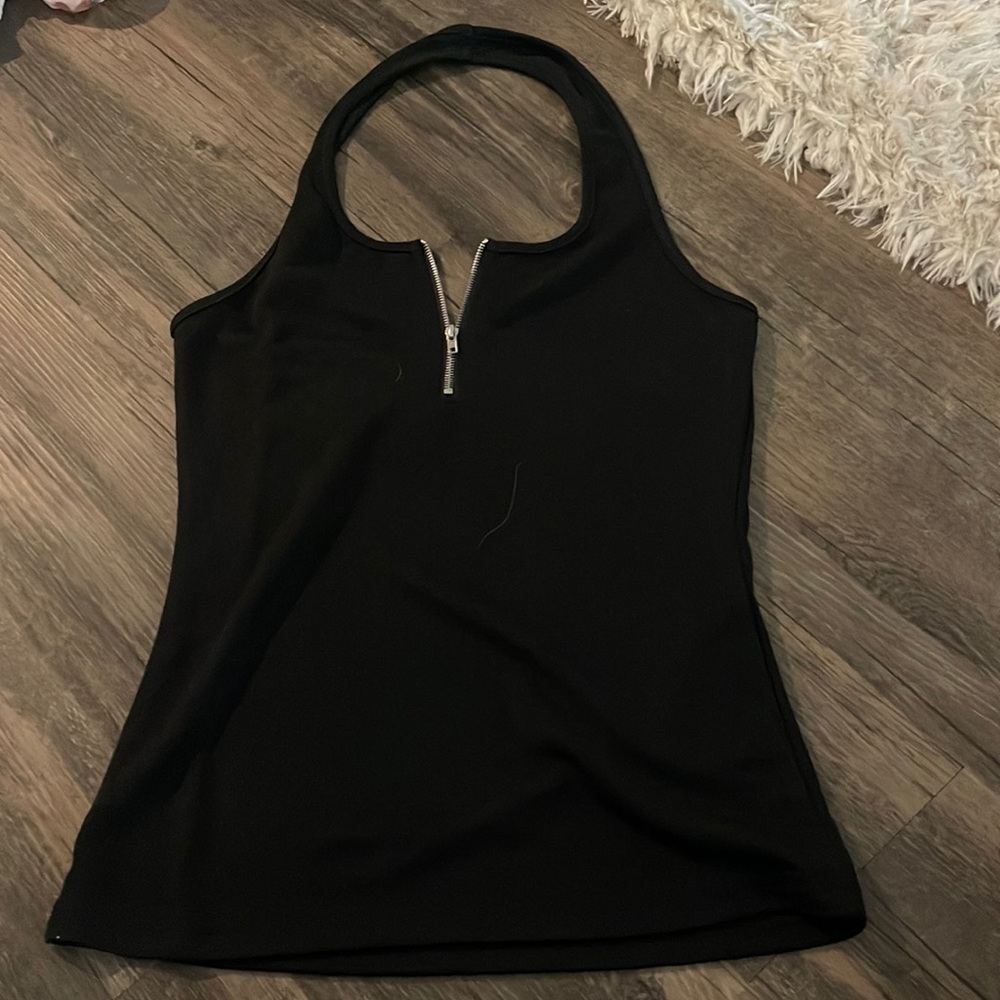 halter neck with zipper